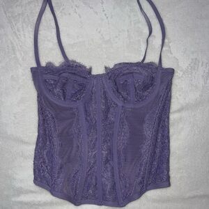 Purple Lace Bustier Top
